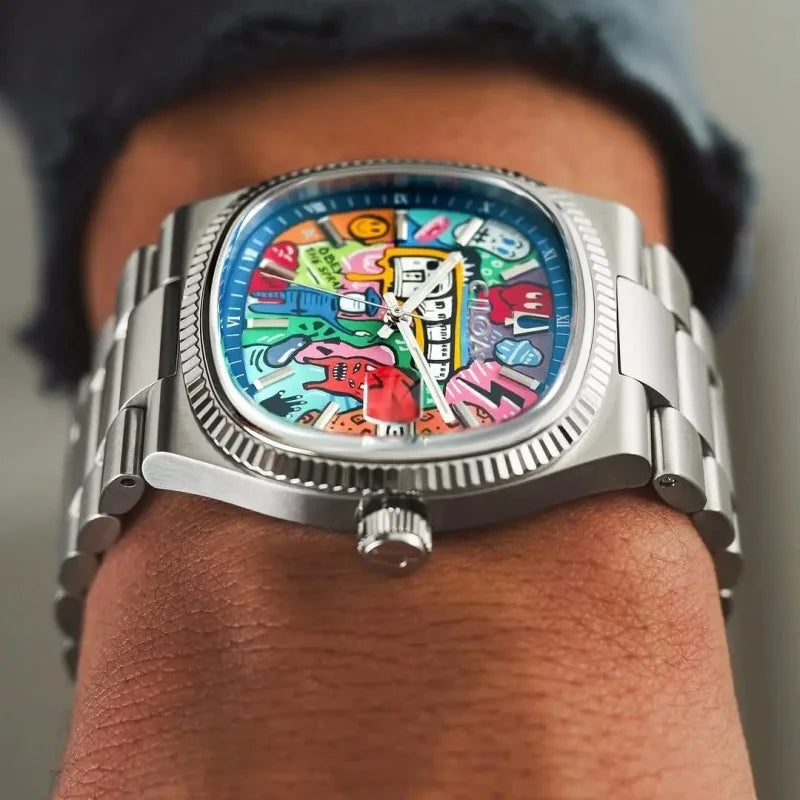 Reloj cuadrado retro para hombre, marca de lujo ligero, regalo genuino, nuevo 2026, correa de acero inoxidable, reloj de cuarzo impermeable