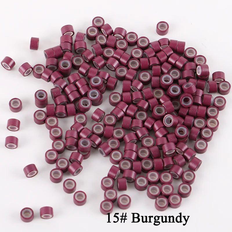 10.000 unids/bolsa extensiones de cabello Micro anillos cuentas enlaces 4,0*2,0*3,0mm cuentas forradas de silicona para herramientas de extensiones de cabello humano