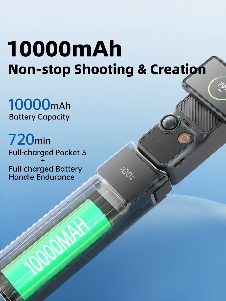 Cargador de Gimbal Portátil NOHON para DJI Osmo Pocket 4 Pro 3, Batería de 10000mAh/5000mAh, Banco de Energía Portátil de 22.5W