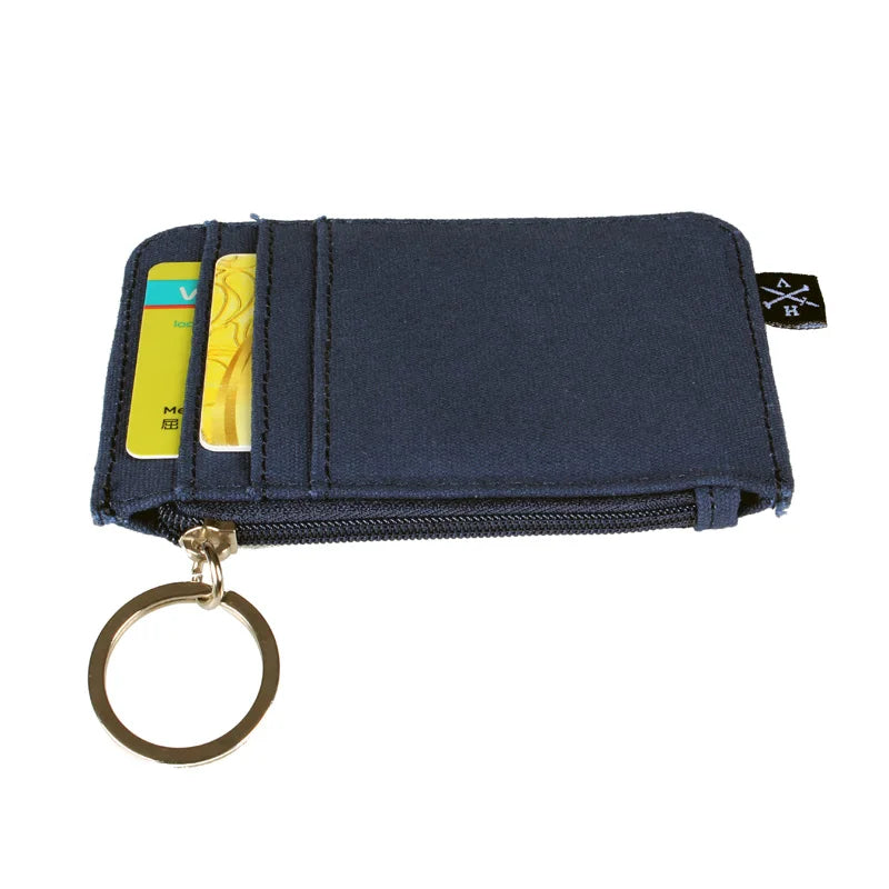 Monedero para mujer, cartera delgada minimalista para hombre, tarjetero, monedero de lona 4642