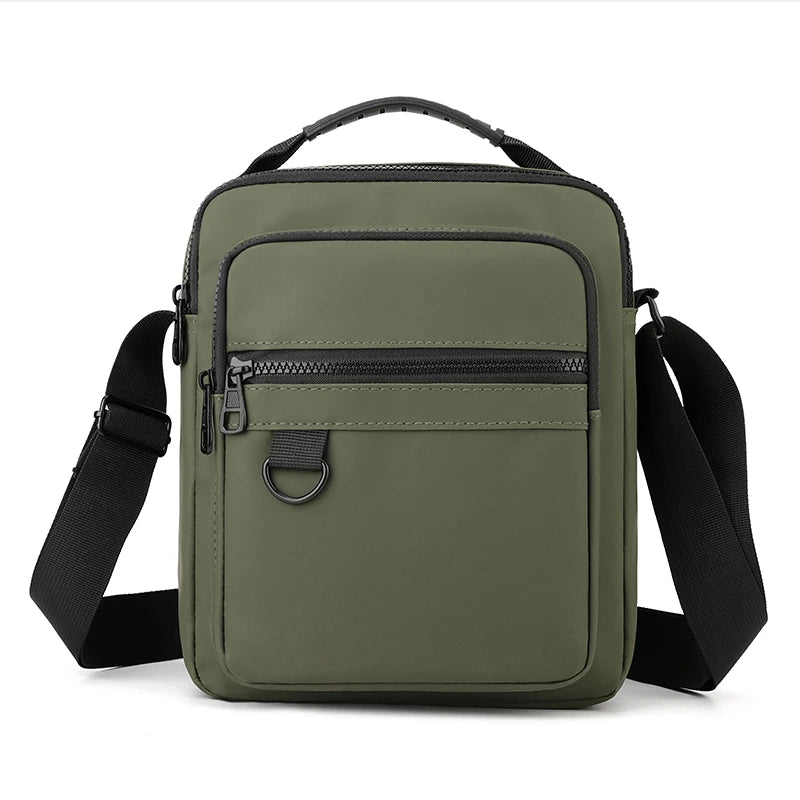 Bolso Bandolera de Lona de Alta Calidad para Hombre, Deportivo, Multibolsillos, con Compartimento para Teléfono, Casual de Negocios, Pequeño, con Cierre