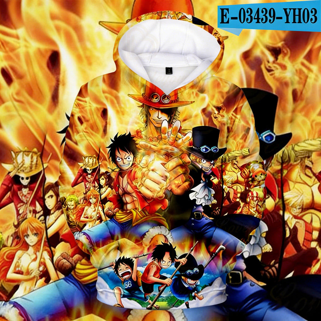 2025 Anime One Piece Monkey D. Luffy Sudaderas con capucha Sudadera Niños Adultos Manga larga Sudaderas con capucha con estampado 3D Sudadera para niños Jersey