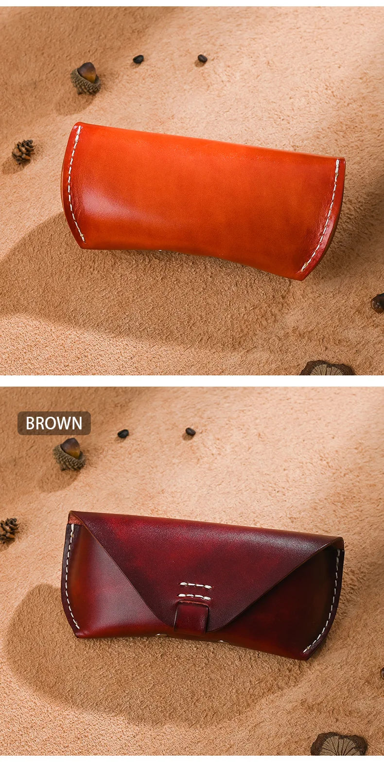 Newsbirds-Funda de cuero para gafas de sol, Cartera de mano para gafas de sol, informal, Vintage, a la moda