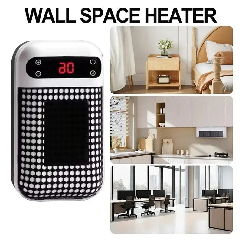 Calentador de Pared Enchufable, Calentador Eléctrico Portátil para el Hogar, Pequeños Ventiladores de Calefacción para Baño, Calentador Doméstico con Control Remoto