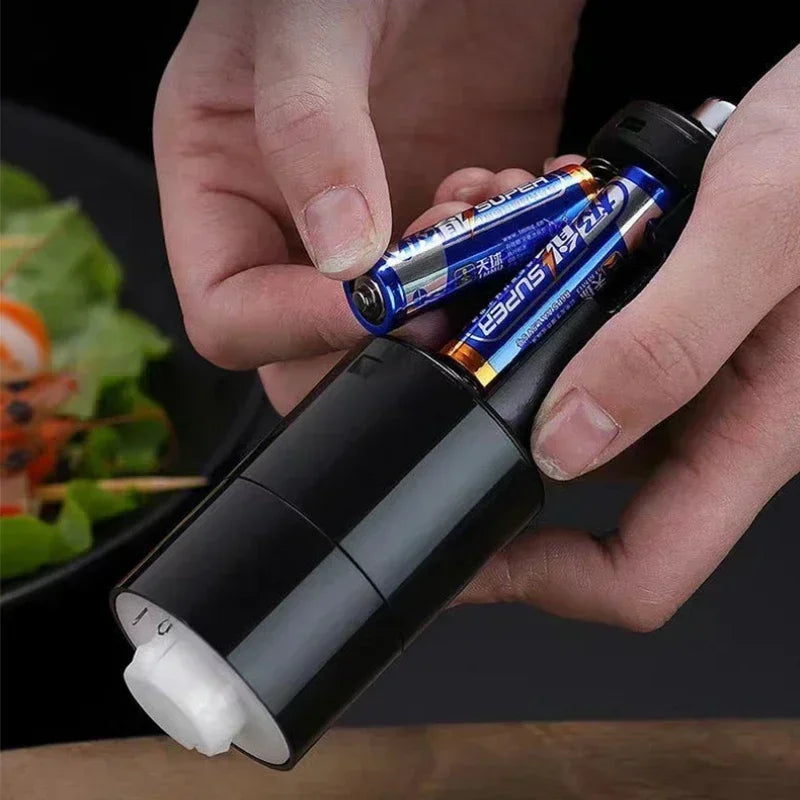 Molinillo eléctrico automático de pimienta y sal con luz LED, molinillo de especias de aspereza ajustable, herramienta de cocina