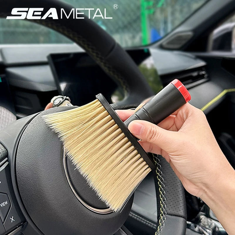 SEAMETAL cepillo de lavado de coches removedor de polvo salida de aire acondicionado de coche cepillo de eliminación de polvo cepillos de cerdas suaves para Herramientas de limpieza de automóviles