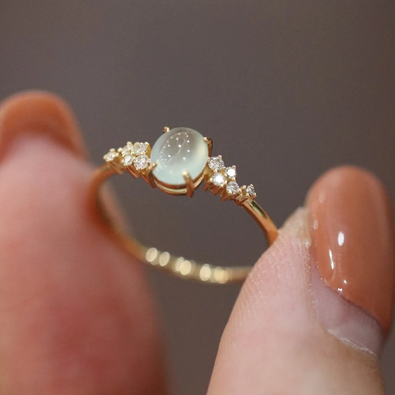 Anillo de Ópalo de Plata de Ley 925 para Mujer, Ajustable, para el Dedo Índice, Diseño Simple y Elegante, Joyería de Alta Gama, Regalo