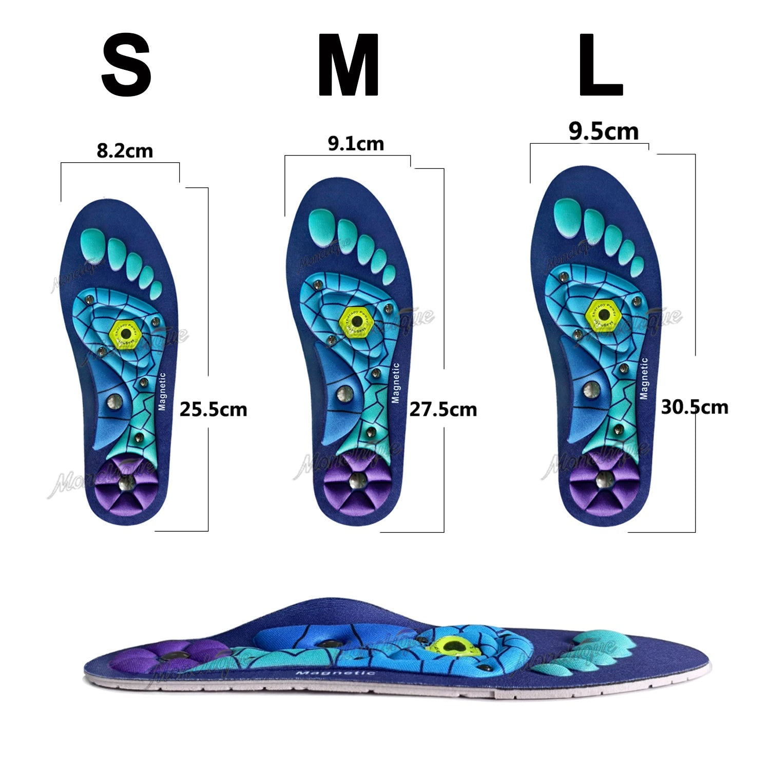 Plantillas de acupresión para pies, terapia magnética, reflexología, cuidado de la salud, almohadillas para zapatos, soporte para arco, absorción de impacto, suelas de zapatos cómodas