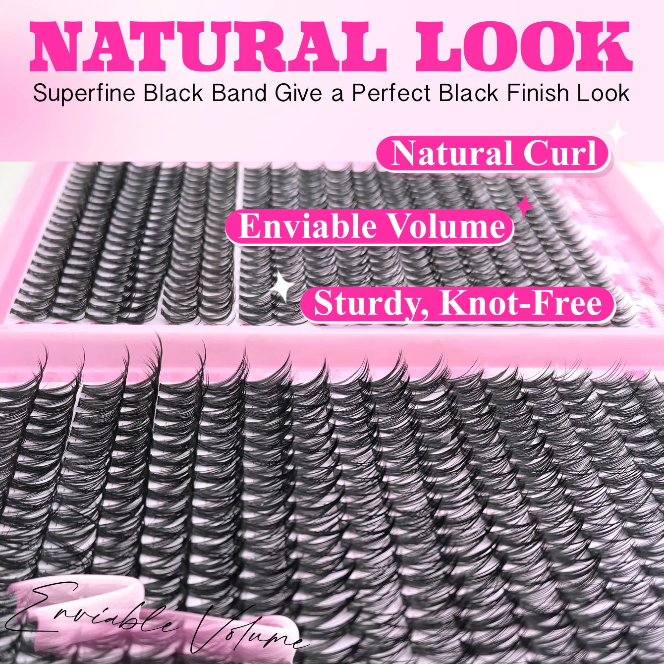 Kit de extensión de pestañas DIY, grupos de pestañas individuales de 9-16mm con unión y sello, pestañas naturales tenues