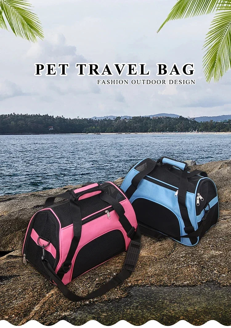 Bolsas de transporte para gatos, bolsa de transporte portátil para perros, bolsas de transporte transpirables de malla para perros pequeños, bolso plegable para gatos, bolsa de viaje para mascotas, bolsa de transporte