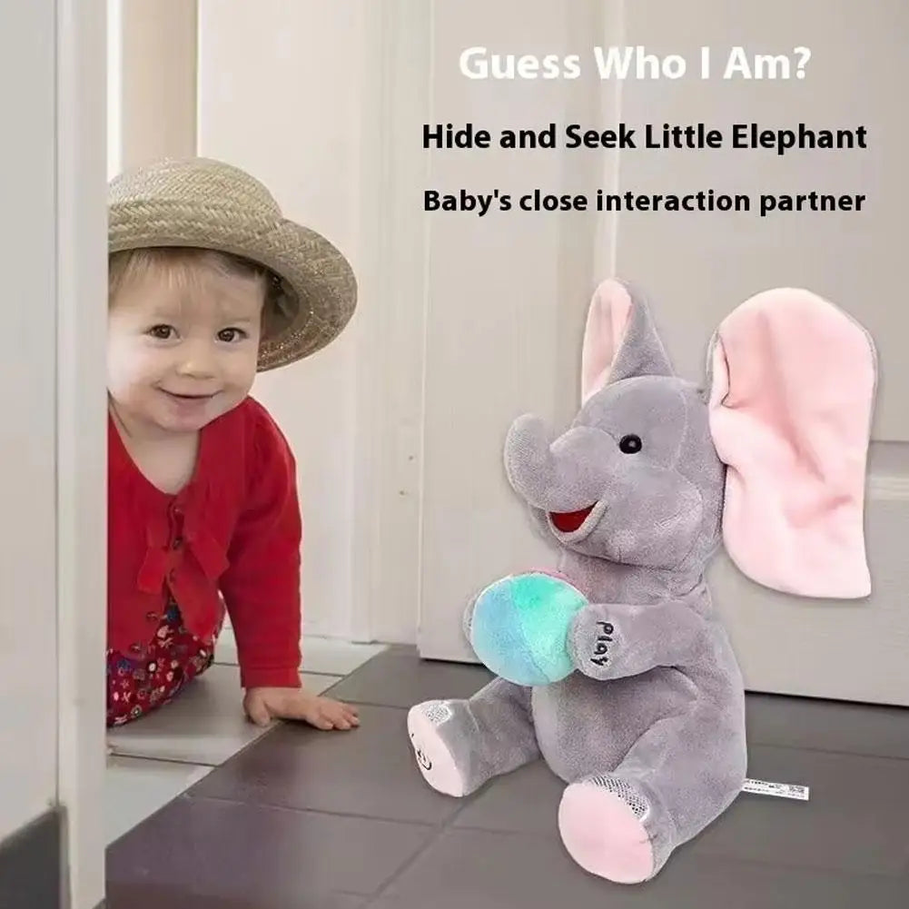 Elefante de juguete animado, elefante de peluche con orejas, juguete de peluche eléctrico móvil, elefante bonito, juguete de peluche para regalo de bebé