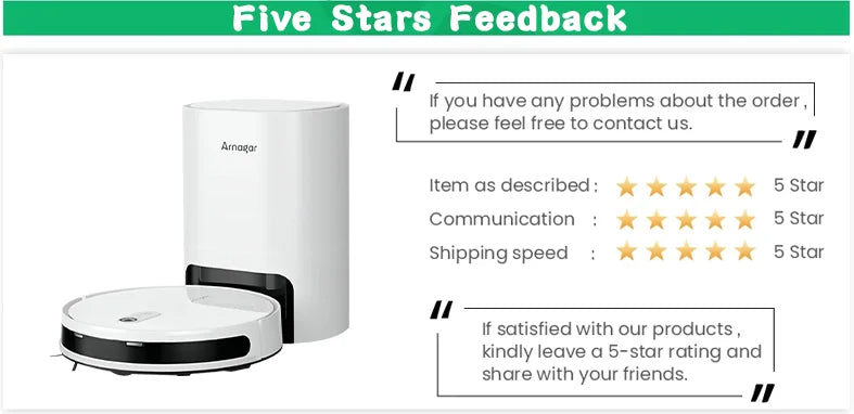 Robot Aspirador y Mopa Arnagar para Hogar Inteligente, Autovaciable, Control por APP, 12000Pa, VSLAM, 5200mAh, Bajo Ruido, para Limpieza de Alfombras