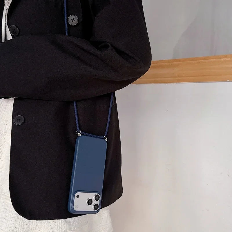 Funda de silicona con cordón y diseño de lunares para iPhone 17, 16, 15, 14, 13, 12, 11 Pro MAX, funda suave para iPhone 16, 17 Pro Max