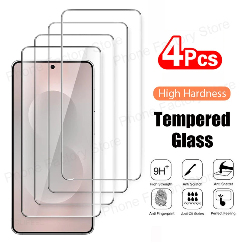 4 Piezas de Vidrio Templado para Samsung Galaxy S25 FE, Protector de Pantalla Transparente para Samsung S25 FE S25FE