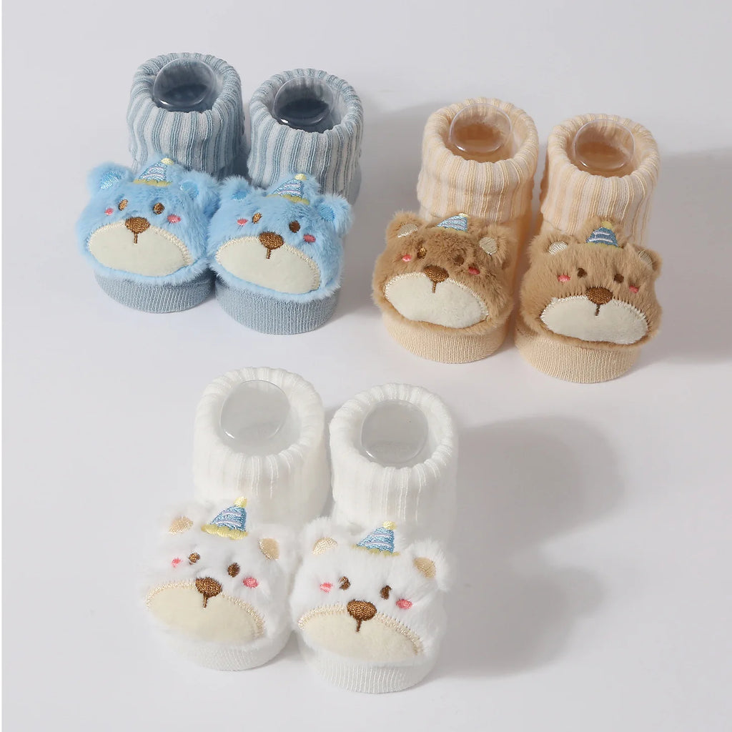 3 par/set de calcetines para bebés, accesorios para recién nacidos, animales de dibujos animados, ropa de regalo para niños, material infantil, calcetín transpirable de algodón