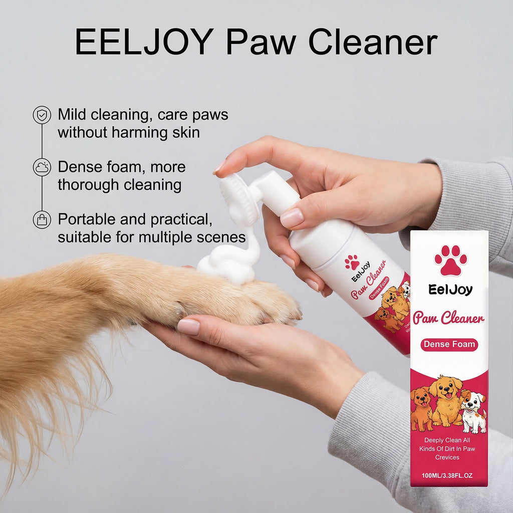 Espuma Limpiadora de Patas para Perros y Gatos de 100 ml con Cepillo, Limpieza Profunda y Rápida, Sin Enjuague, Hidratante, Aroma Fresco, Limpiador para Mascotas