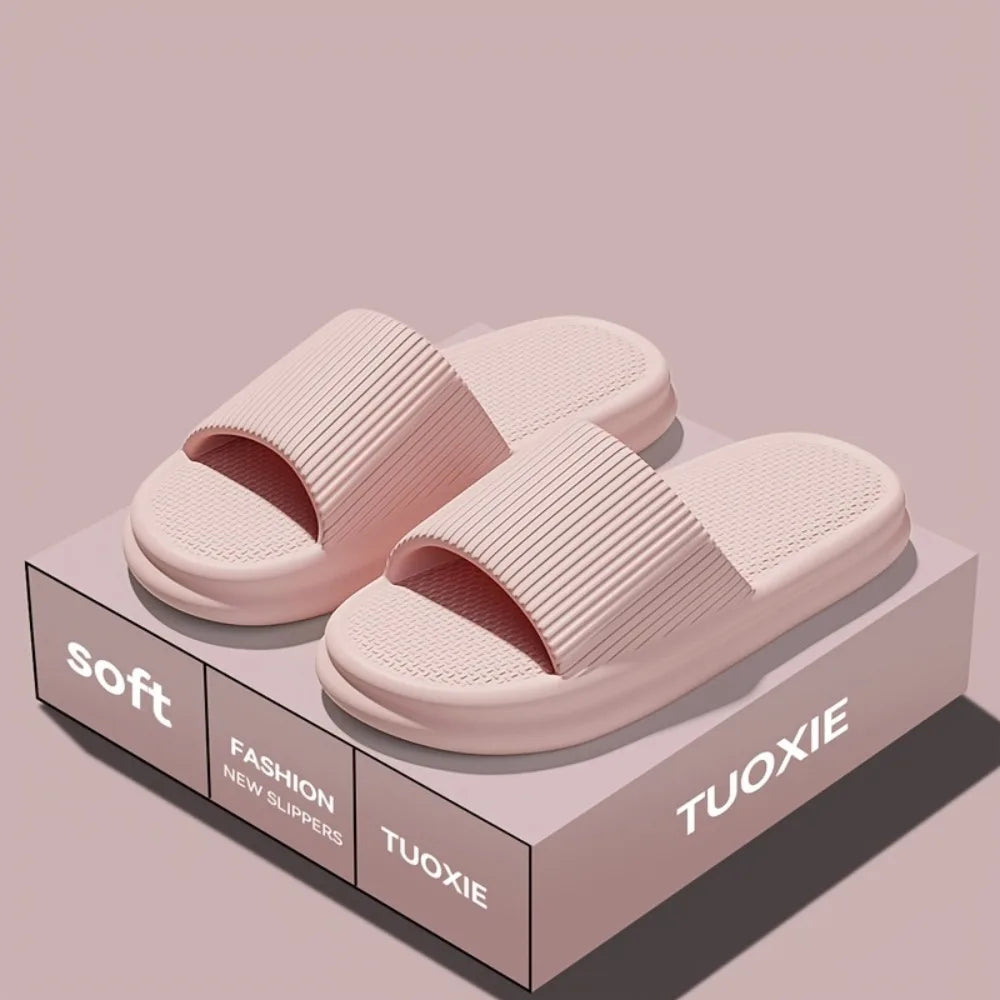 Zapatillas silenciosas de verano para hombre, sandalias antideslizantes con suela de EVA suave para interior del hogar y baño, a prueba de olores, cómodas y ligeras