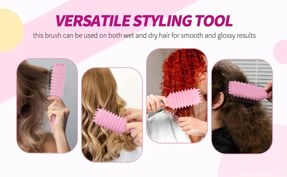 1 cepillo de caramelo, cepillo para peinar el cabello rizado, desenredante con puntas, reduce la separación de tirar, cerdas de nailon para todo tipo de rizo