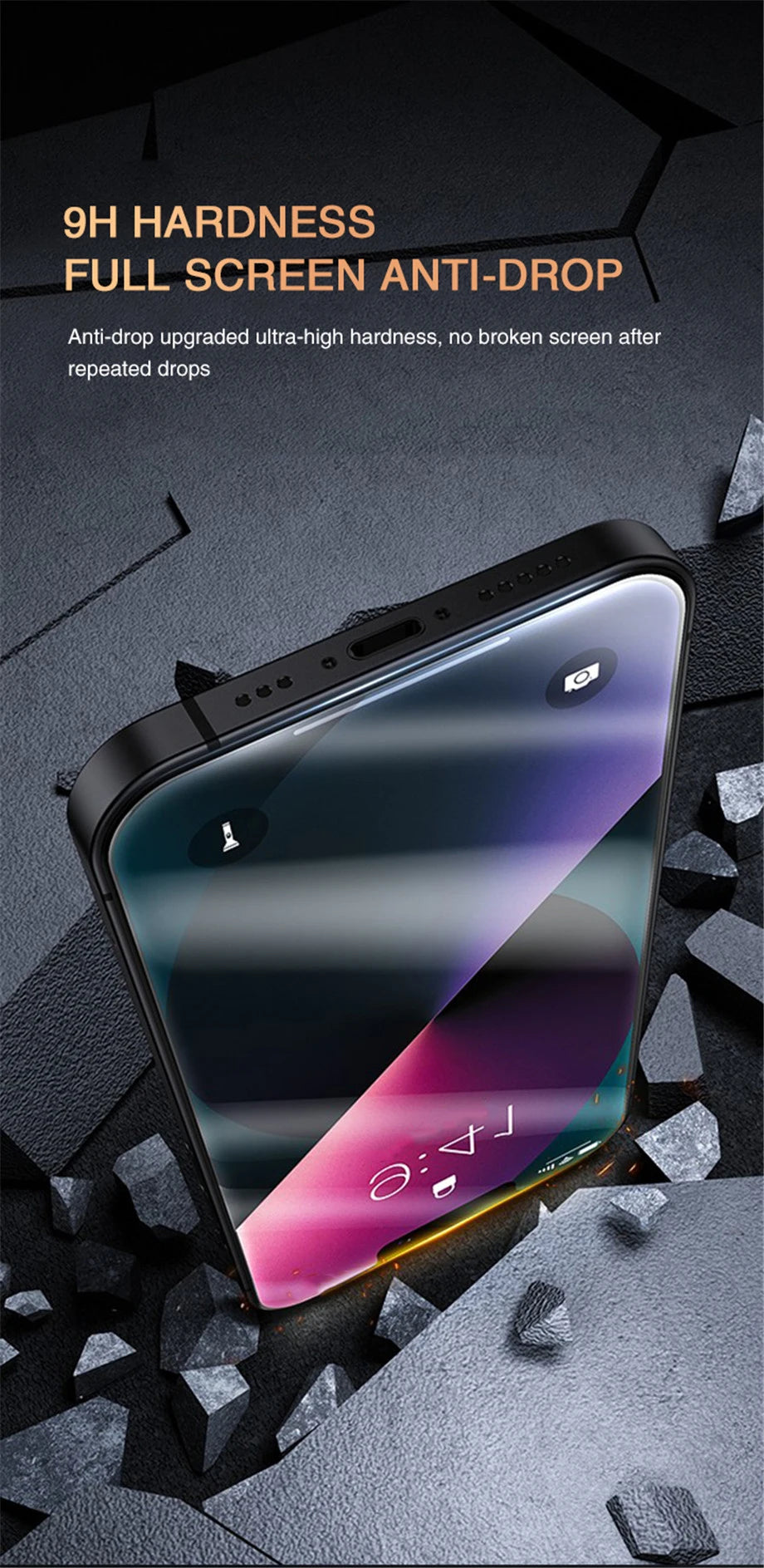 2 unidades de protector de pantalla antiespía de cubierta completa para iPhone 11 12 13 14 PRO MAX 6 7 8 Plus XS X XR de vidrio templado de privacidad