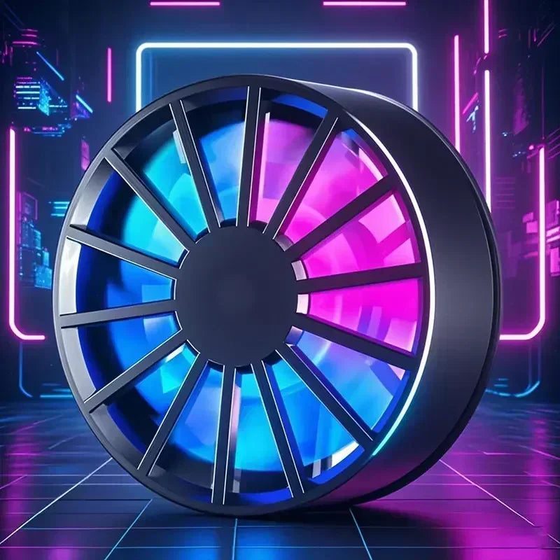 Enfriador de Teléfono Portátil Magnético, Ventilador Ligero de Bajo Ruido con Luz RGB, Enfriamiento Rápido para Teléfono, Tableta, Juegos PUGB