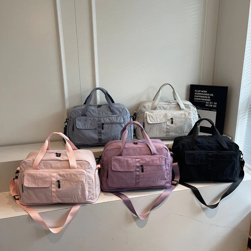 Bolsas de viaje Oxford con cremallera a la moda, bolsos sencillos de gran capacidad para mujer, gran oferta 20220, bolsas de viaje portátiles con hilo de coser
