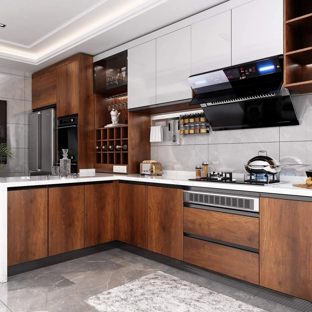 Rollo de papel tapiz adhesivo con 5 metros, pegatina impermeable de grano de madera, armario, puerta de escritorio, pegatinas de renovación de muebles