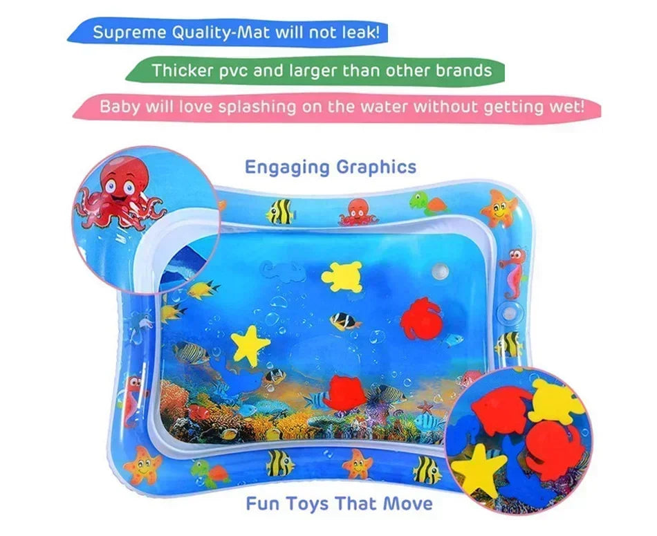 Estera de juego de agua para bebé, cojín inflable de PVC para tiempo de barriga infantil, almohadilla de agua para niños, juguetes de actividades de desarrollo de educación temprana