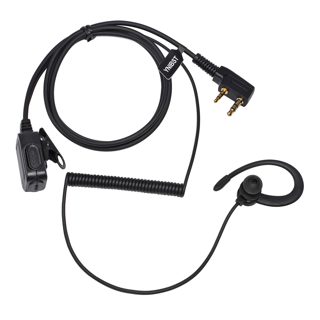 Walkie Talkie Auricular Auricular en forma de G Compatible con Baofeng UV-5R BF-888S UV-82 Kenwood Radio de 2 vías, Auriculares con micrófono PTT en línea