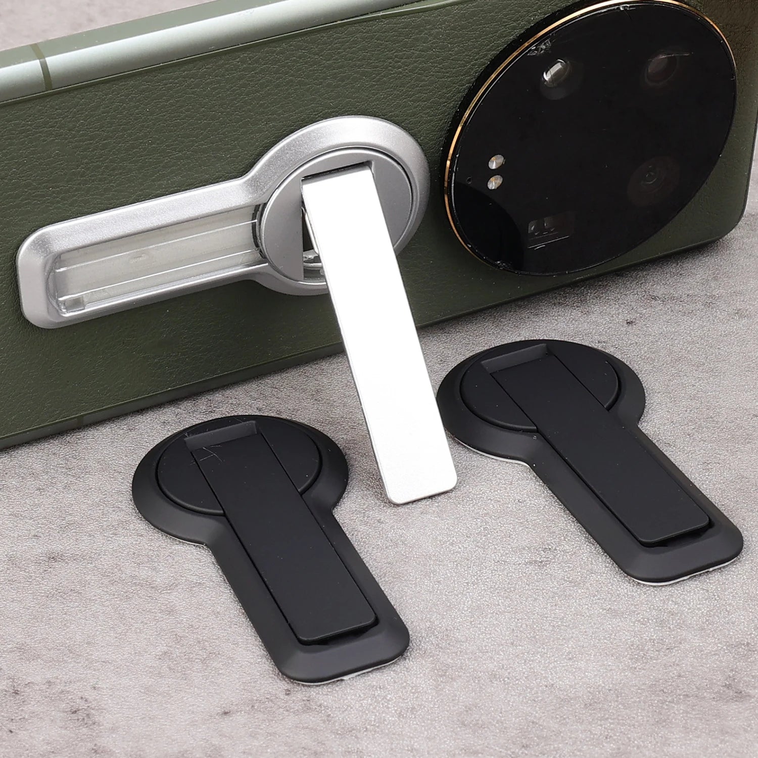 Soporte autoadhesivo portátil para teléfono móvil, soporte plegable ultrafino para teléfono de escritorio, soporte para IPhone, Samsung, Xiaomi