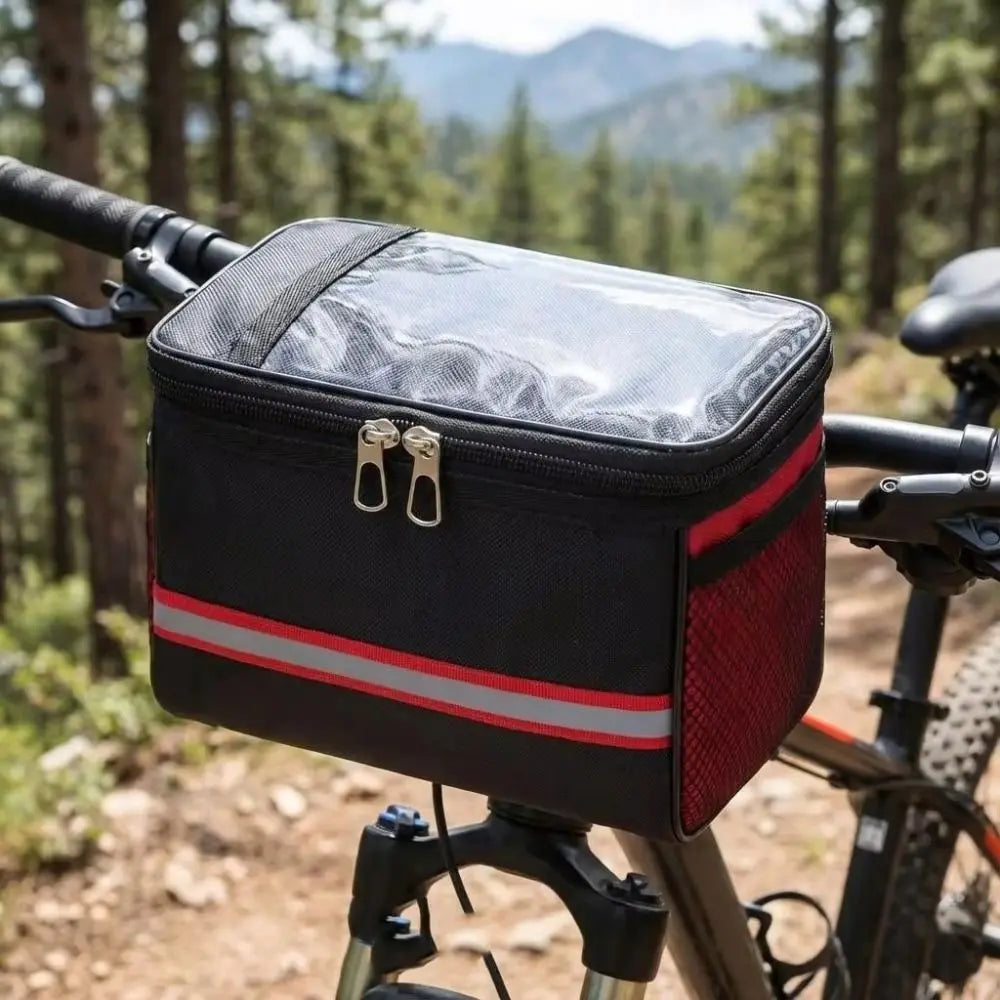 Bolsa impermeable para tubo delantero de bicicleta, tira reflectante, fácil instalación, cesta para manillar de bicicleta, gran capacidad