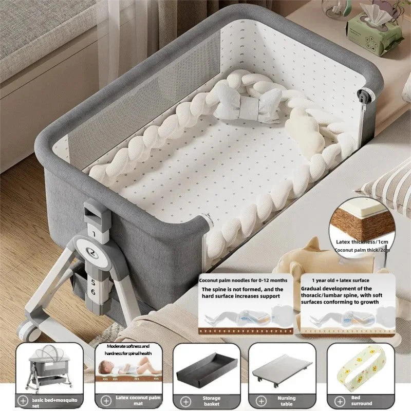 Cuna Multifuncional Segura para Bebés, Plegable, con Función de Balanceo, para Colocar Junto a la Cama, Portátil, para Recién Nacidos, para una Vida Familiar Más Sencilla