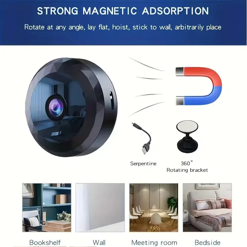 Mini cámara WiFi HD de 1080P, Monitor de bebé, vigilancia de seguridad interior, videocámara de visión nocturna, cámara IP, grabadora de Audio y vídeo