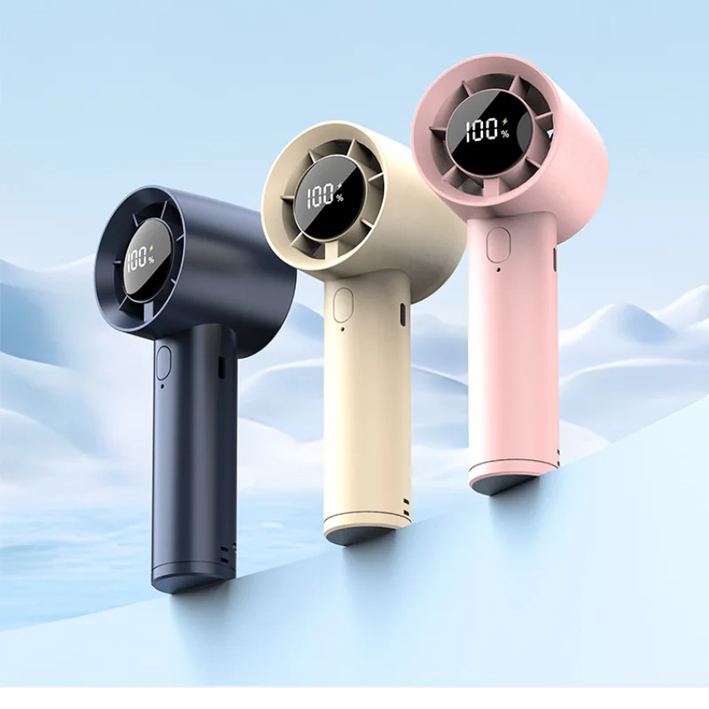 Ventilador de Mano Portátil con Enfriamiento de Hielo, 100 Velocidades, Potente, Recargable por USB, con Soporte para Teléfono