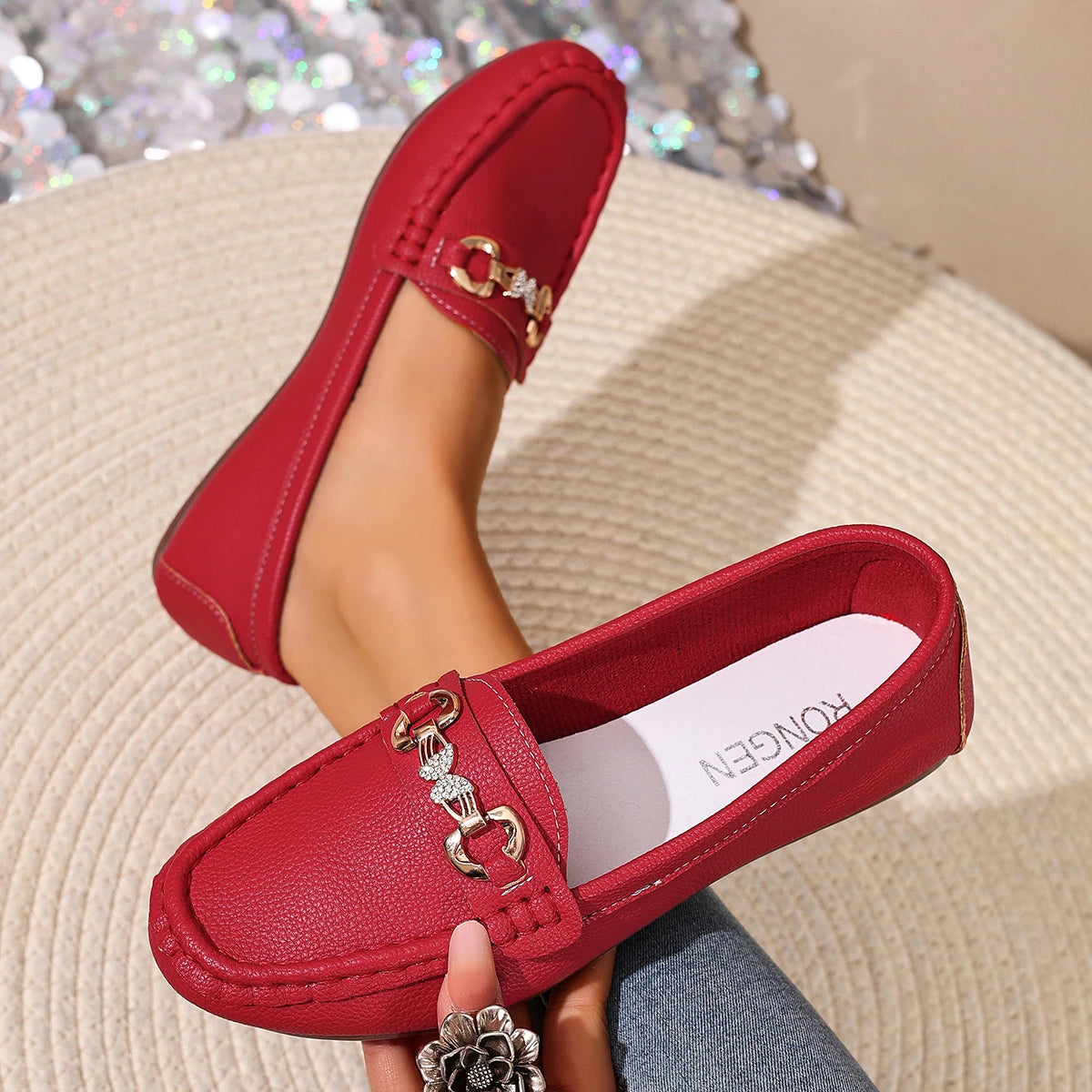 2026 nuevos zapatos planos de mujer primavera otoño Casual Slip on zapatos Mary Jane zapatillas de deporte de moda mujeres punta redonda sólida suela suave mocasines planos