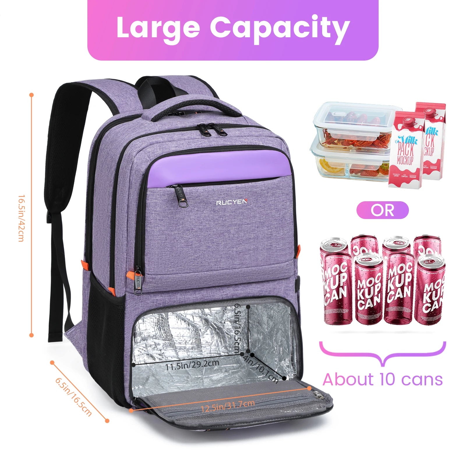 Mochila para el almuerzo, bolsa de Picnic con aislamiento, bolsa de viaje multifuncional, gran capacidad, Picnic al aire libre, Camping, mochila impermeable