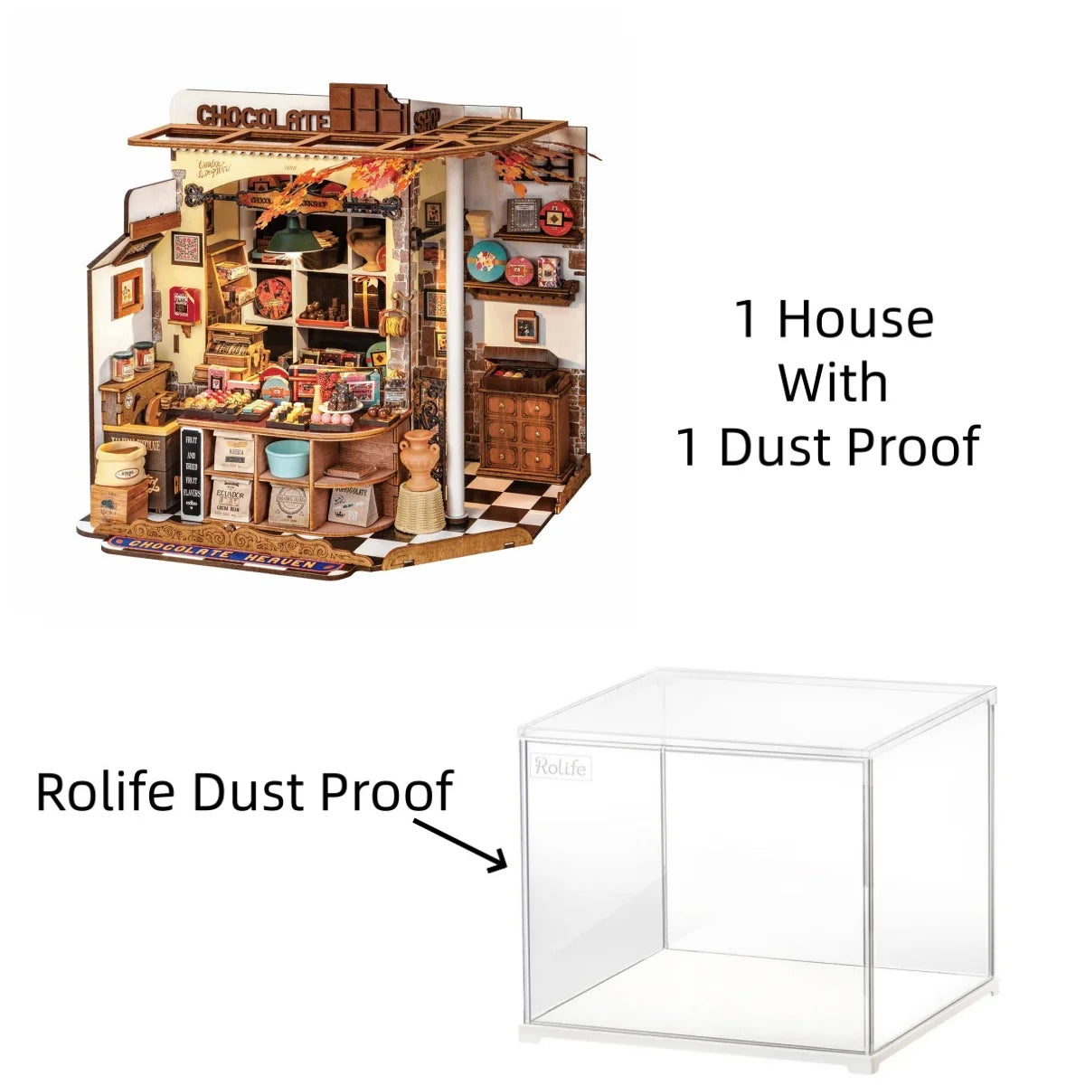 ROBOTIME-Kit de casa de muñecas de madera 3D, regalo único, adorno de decoración del hogar, artesanía de casa en miniatura desafiante DIY para adultos y adolescentes