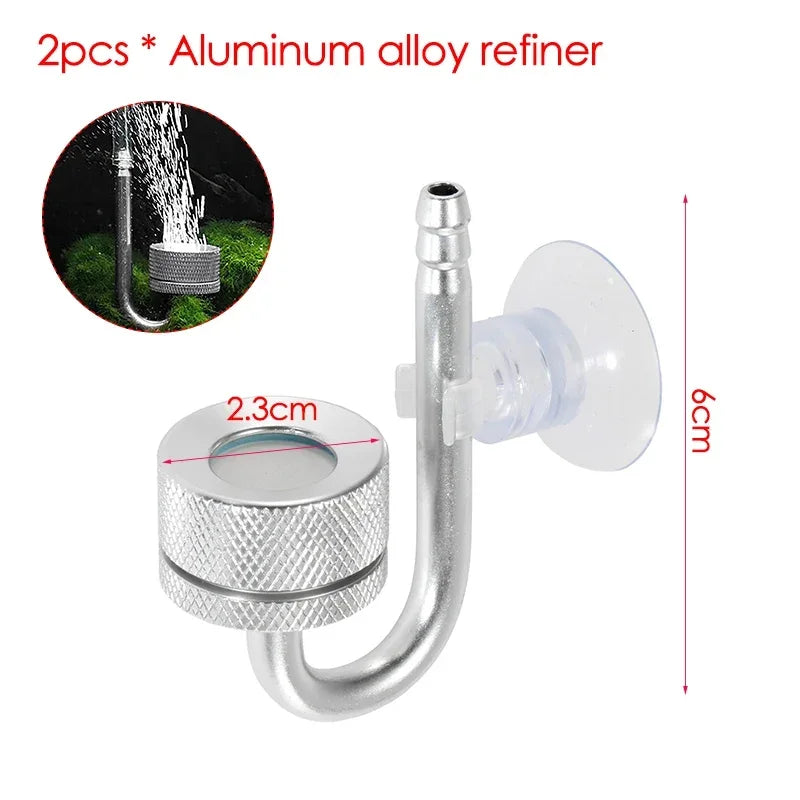 Generador de CO2 para acuario, botella de acero inoxidable de alta presión, cilindro de Gas, accesorios para acuario, 2L/1L