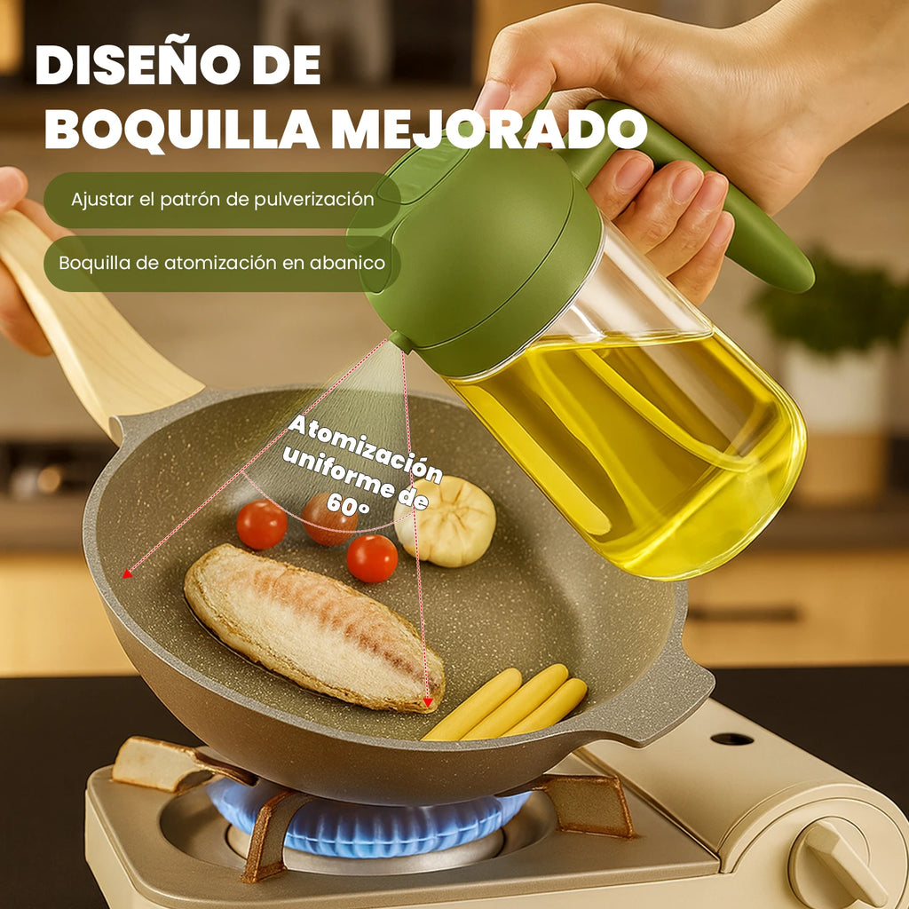 Botella pulverizadora de aceite de oliva para vertido de botella de aceite para cocinar especias de aceite dispensador de Camping con tapa automática agitador de especias