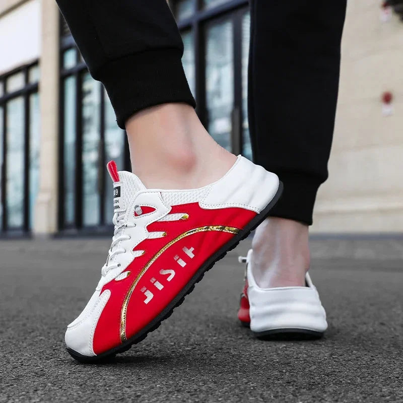Zapatos informales ligeros y transpirables para hombre, medias zapatillas antideslizantes, zapatos perezosos, zapatillas cómodas para caminar, verano