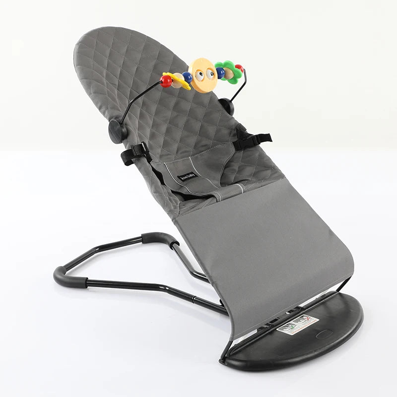 Mecedora plegable para bebé con juguetes, asiento ajustable para bebé con cubierta de tela, columpio multifunción