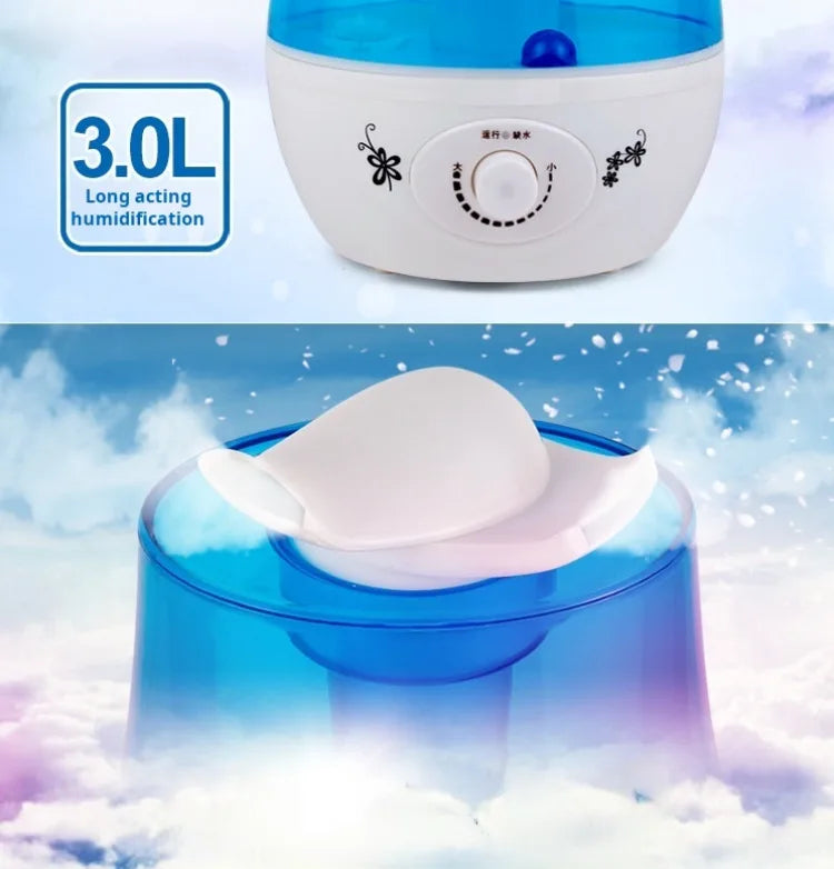 Humidificador de dormitorio para el hogar, difusor hidratante atomizador de gran volumen de niebla con doble pulverización, Mini purificador de aire aromático ultrasónico