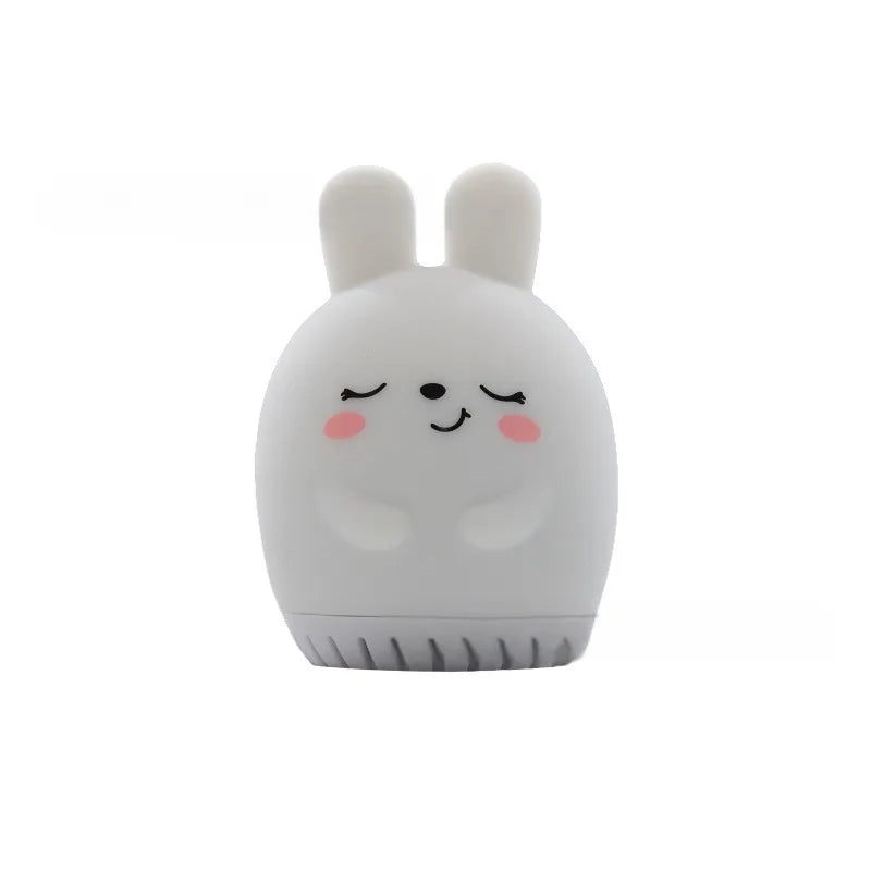 Mini máquina de ruido blanco de conejo bonito, luz LED nocturna, 20 música calmante para bebés, ayuda para dormir, lámpara de palmas de silicona para niños y niños