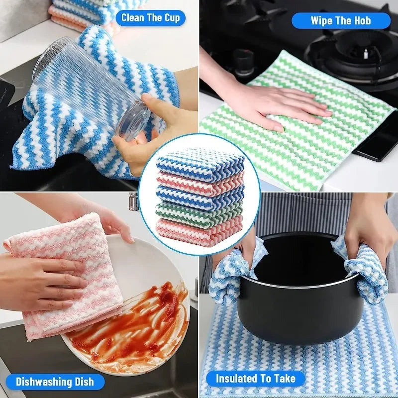 Paños de vellón de Coral para cocina, superabsorbentes trapos de limpieza, almohadillas para fregar ventanas de vidrio, toalla de limpieza, 50 o 1 piezas