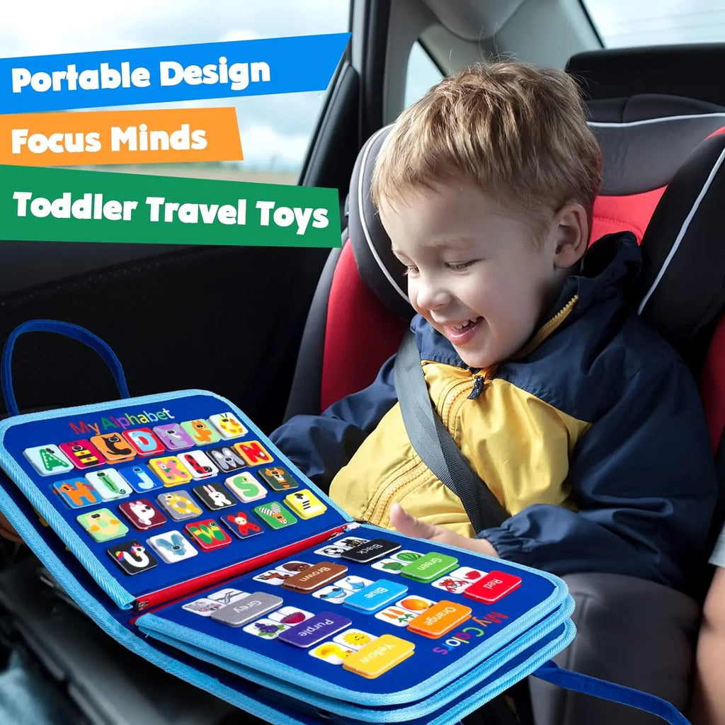 Juguetes Montessori, tablero ocupado, tablero de desarrollo de actividades sensoriales para niños pequeños para habilidades motoras, juguetes educativos de actividades de viaje