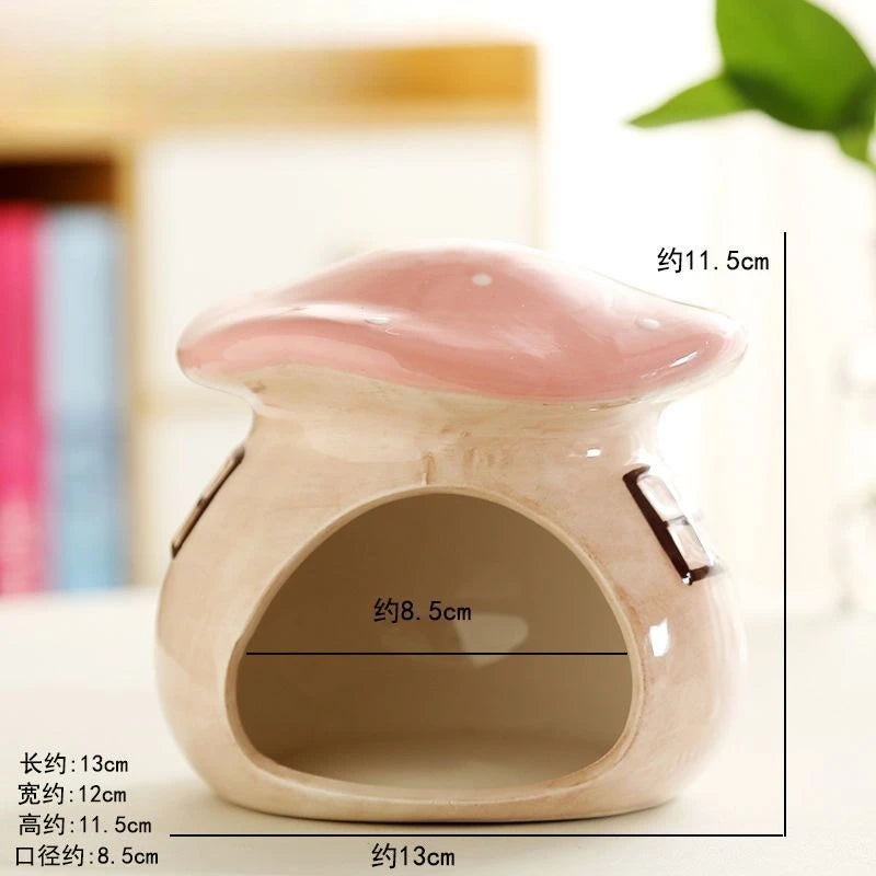 Nido de cerámica para hámster, casa de setas de cerámica para todas las estaciones, bolsa de miel de oso dorado, planeador, palacio de erizo, casa de Escape de peces pequeños