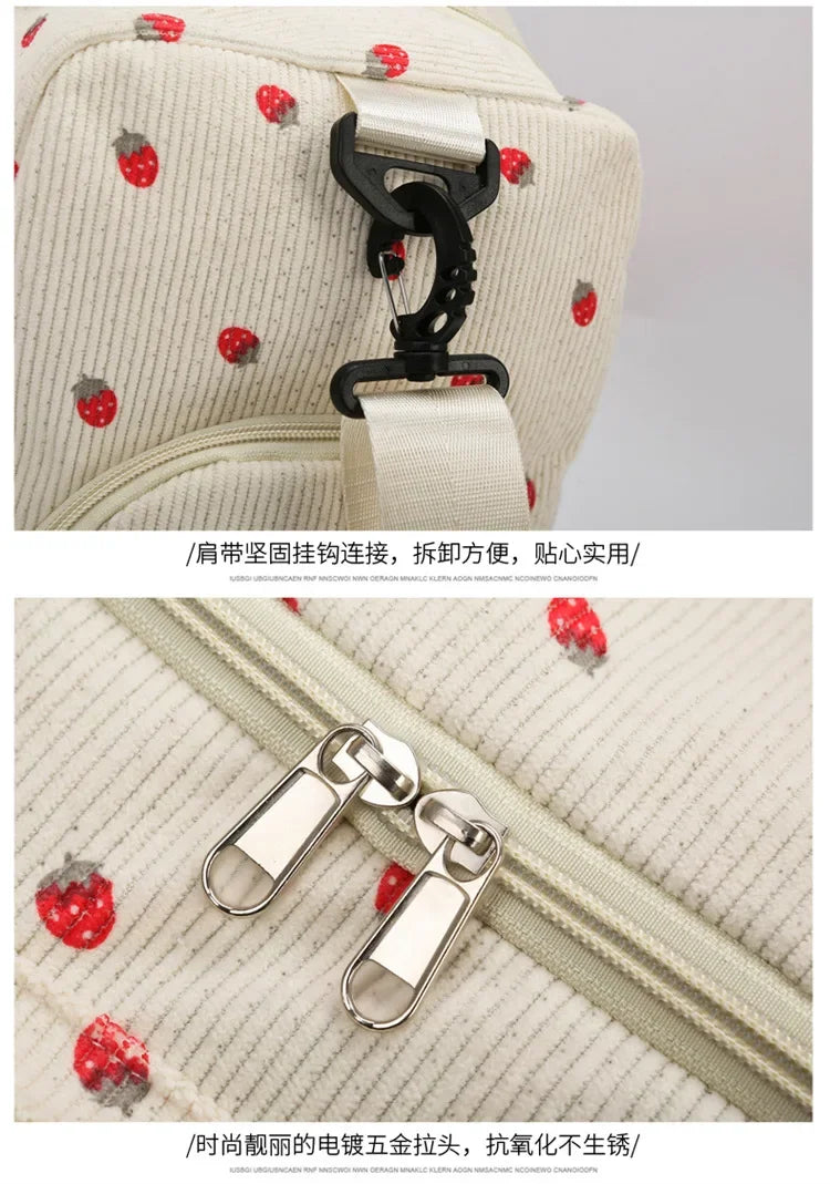 Bolsa de viaje de pana, bolsa de viaje de gran capacidad con compartimento para zapatos, bolsas deportivas para Fitness para mujer, bolsas de lona