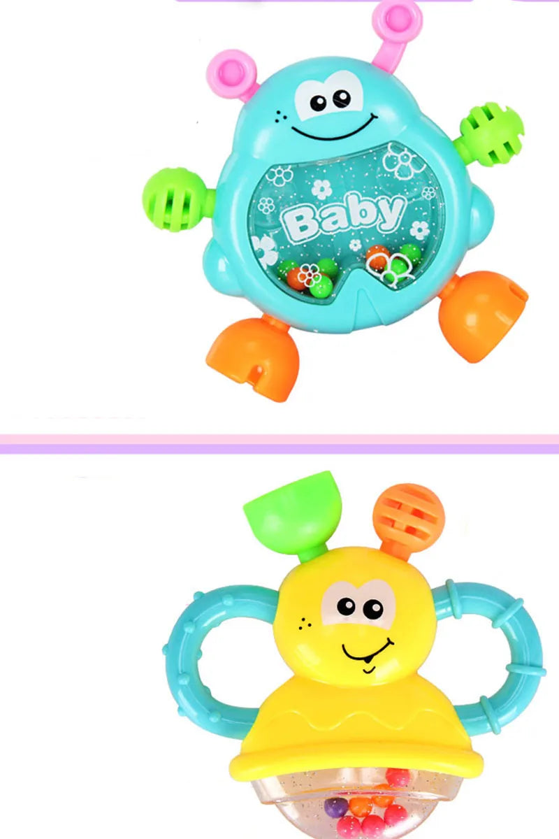 Sonajeros de juguete para bebés, juguetes para la dentición, campana de mano para niños, juegos ABS de desarrollo para niños, juguetes para bebés recién nacidos de 0 a 12 meses