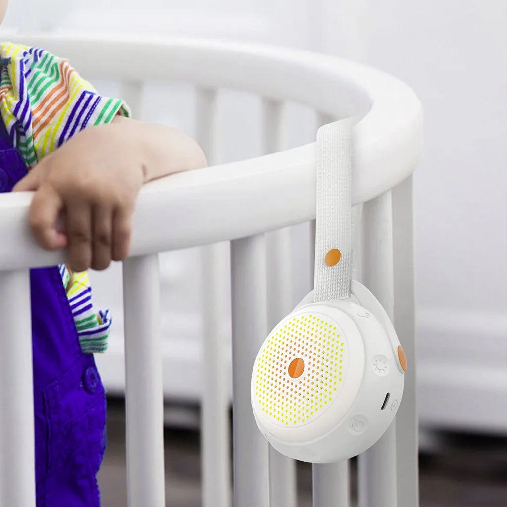 Máquina portátil de ruido blanco con Bluetooth, 12 sonidos relajantes relajantes y temporizador de silicona para dormir, luz nocturna para bebés y adultos