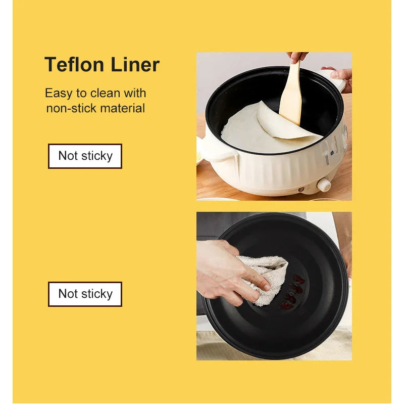 Olla eléctrica de una o doble capa de 1.7L, olla antiadherente para el hogar, olla de arroz, utensilios para cocinar