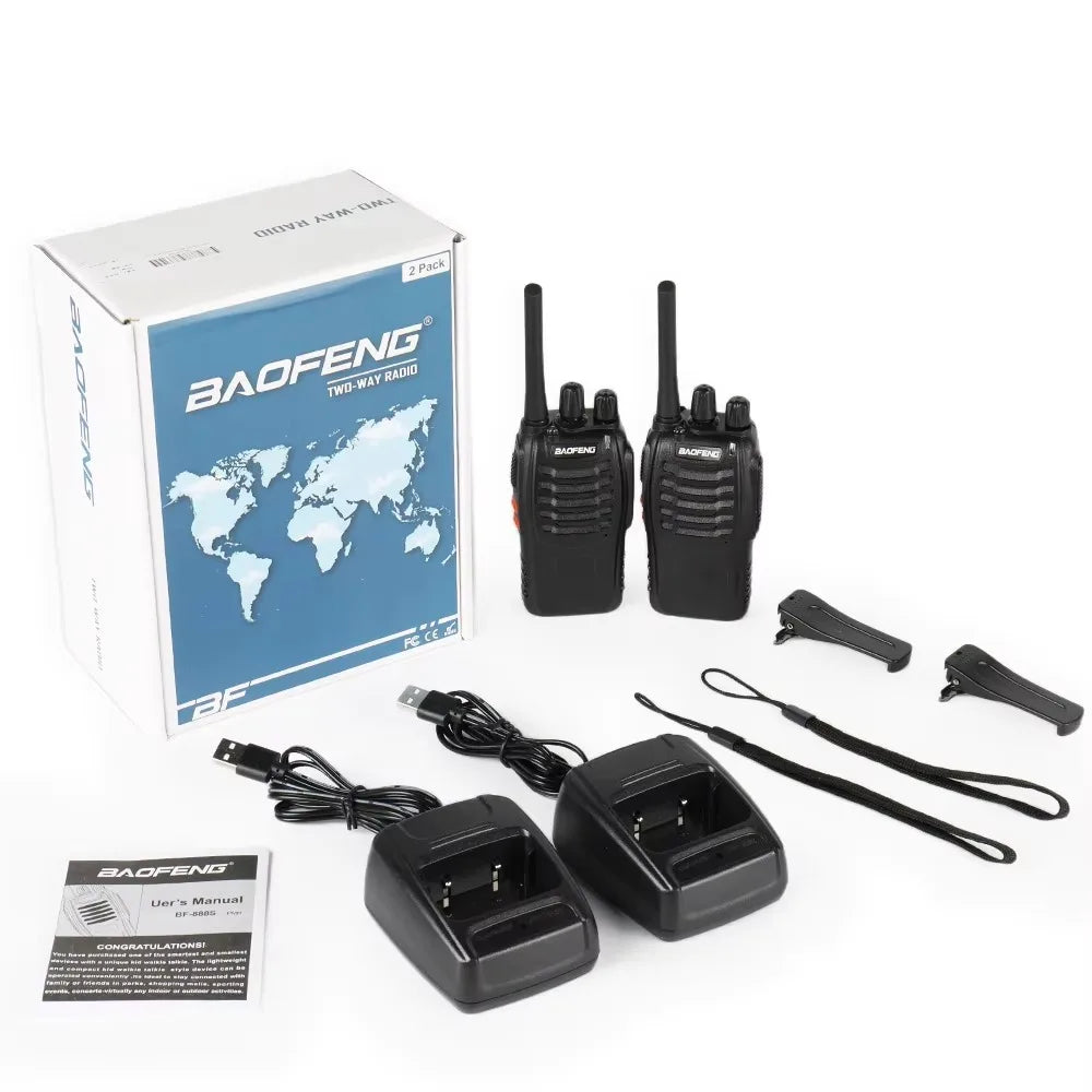Fabricante de 2/4/6/10 unidades BF 88E Baofeng original de 5W, walkie-talkie para comunicación de larga distancia, ultra larga duración en espera, ideal para viajes por carretera